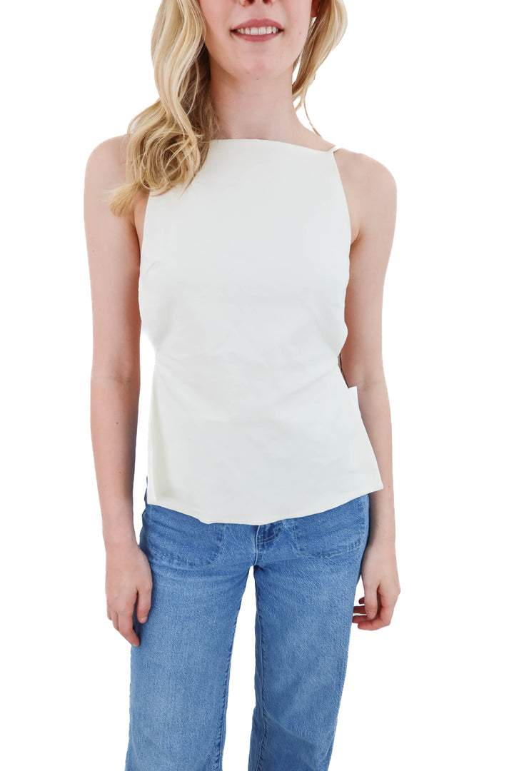 zara white open back tank NWT (xs)