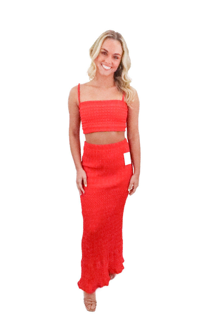 peixoto red ruched set NWT (s; retail $120)
