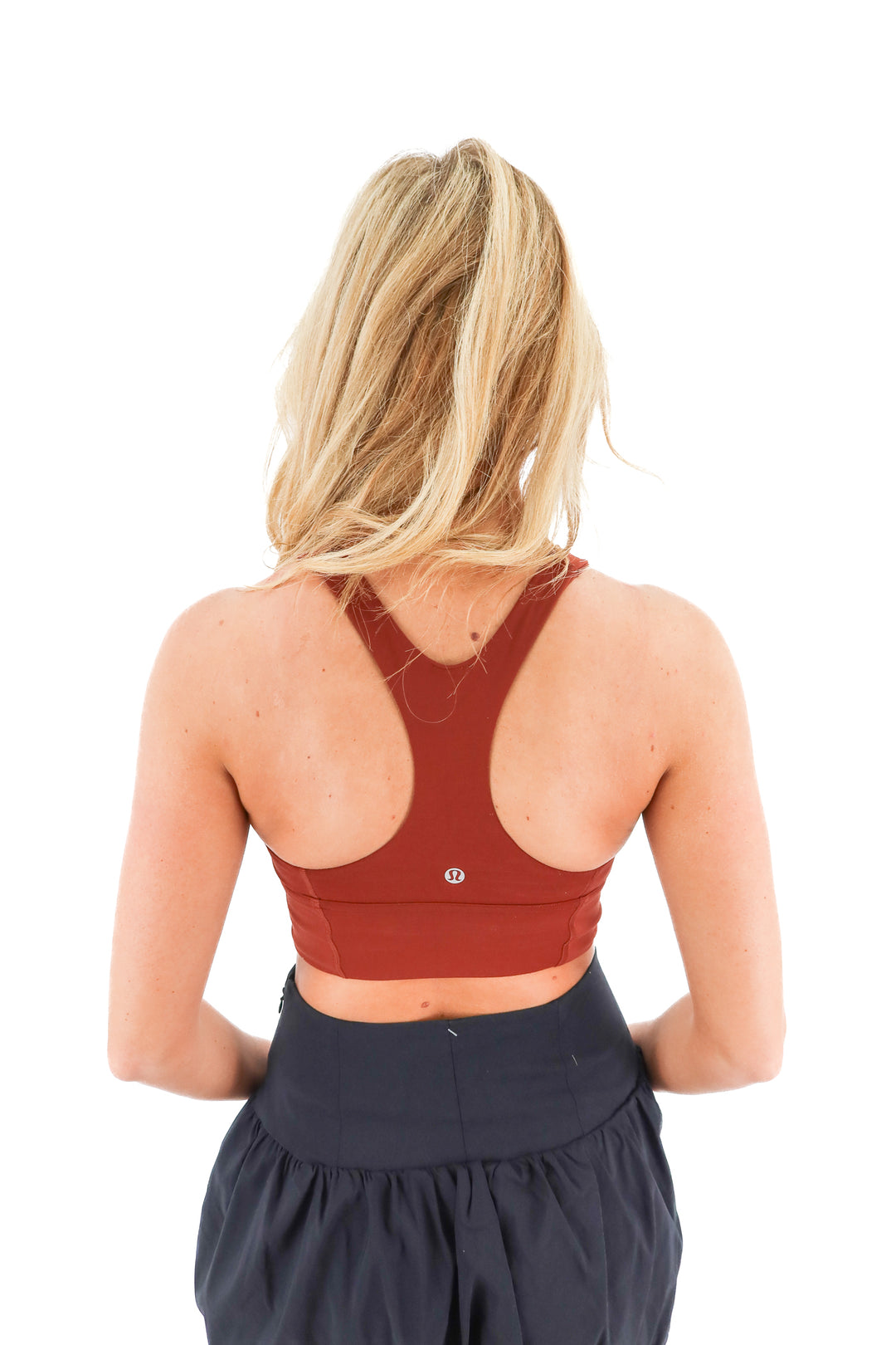 lululemon brown workout racerback sports bra (6; retail $68)