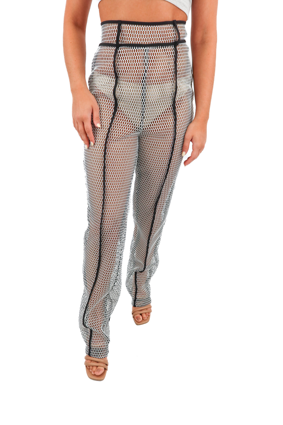 jlux label black mesh pants NWT (S; retail $80)