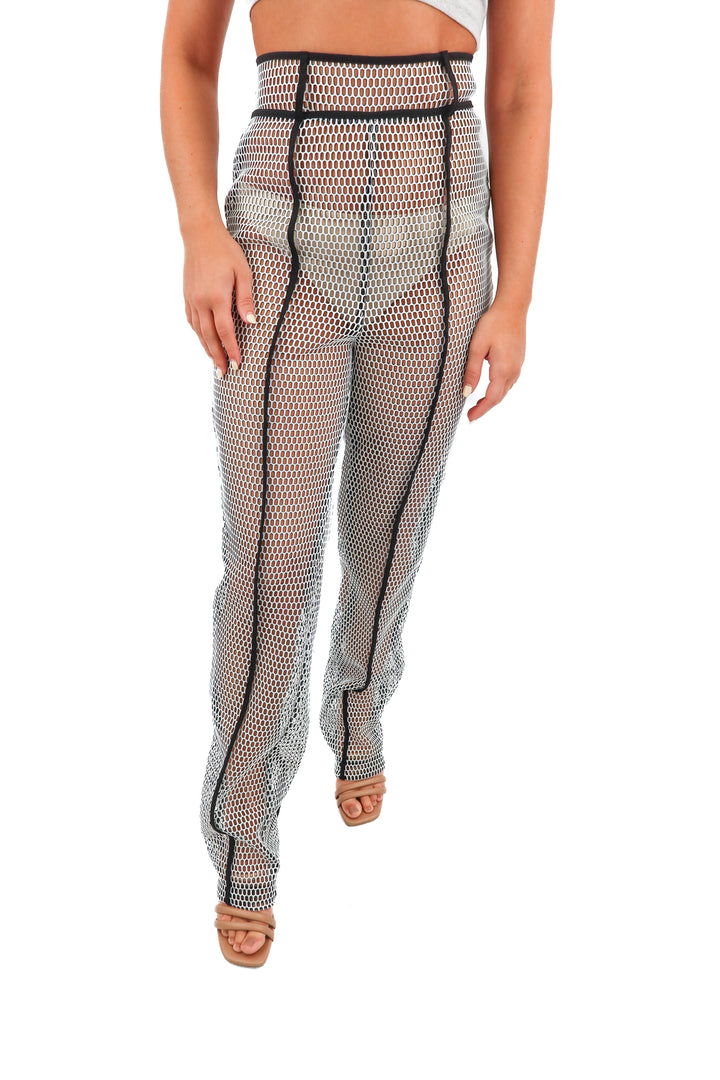 jlux label black mesh pants NWT (S; retail $80)