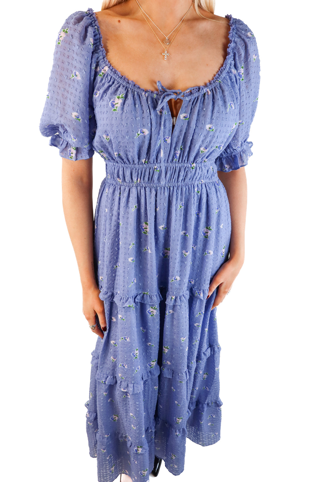 ASTR purple floral maxi dress (s; retail $178)