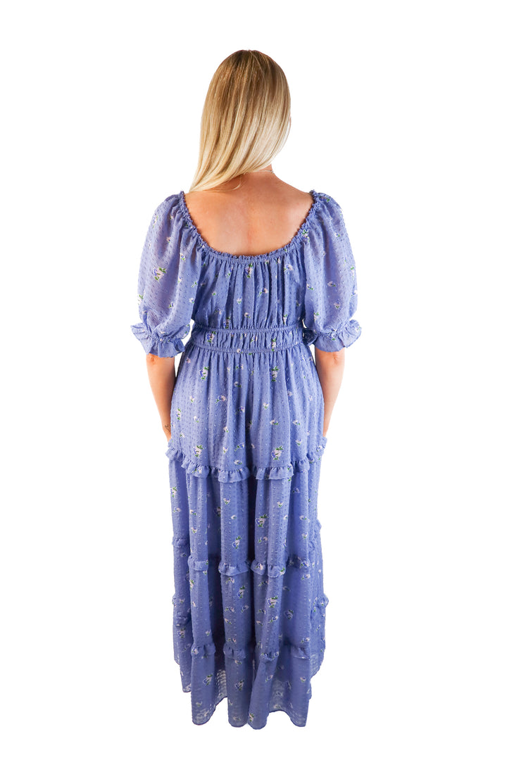 ASTR purple floral maxi dress (s; retail $178)