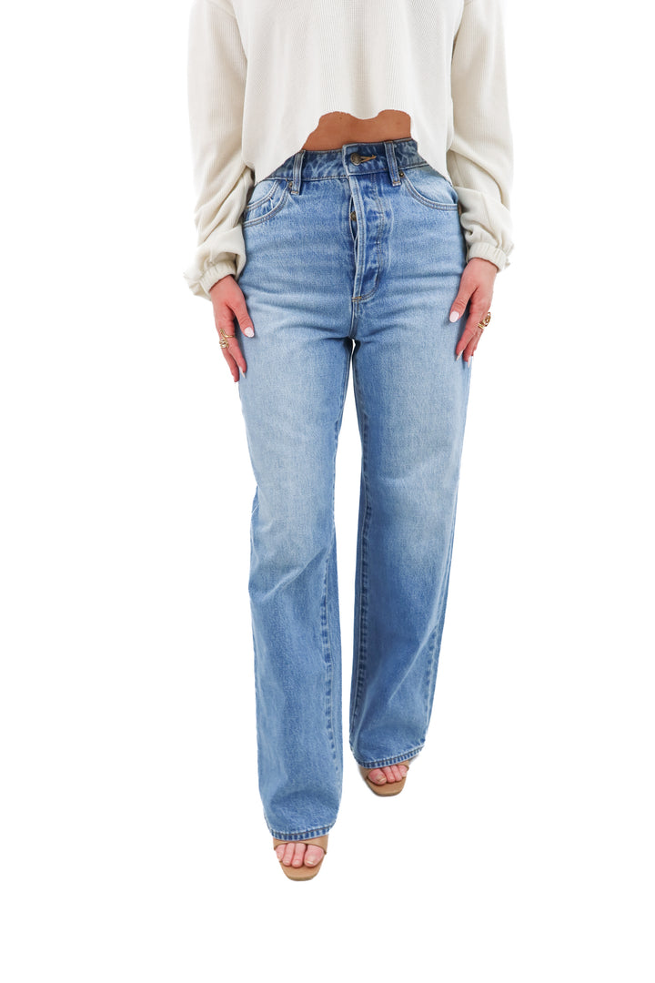 rolla's stevie relaxed straight jeans (26; retail $119)