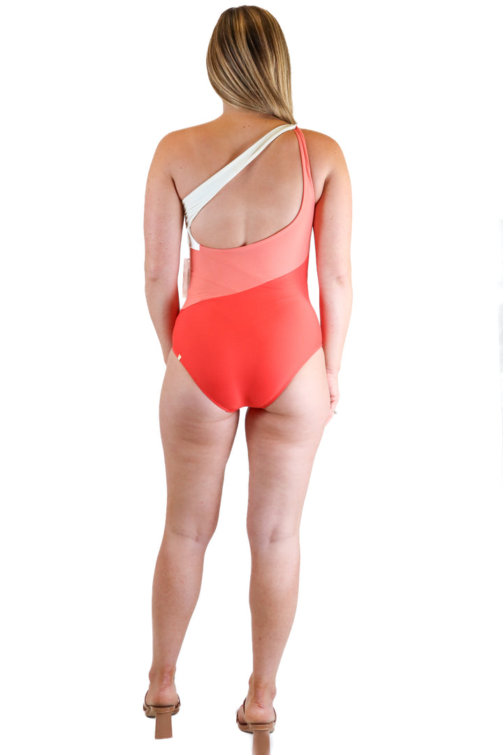 Summersalt pink/red/white one piece bathing suit NWT (4)