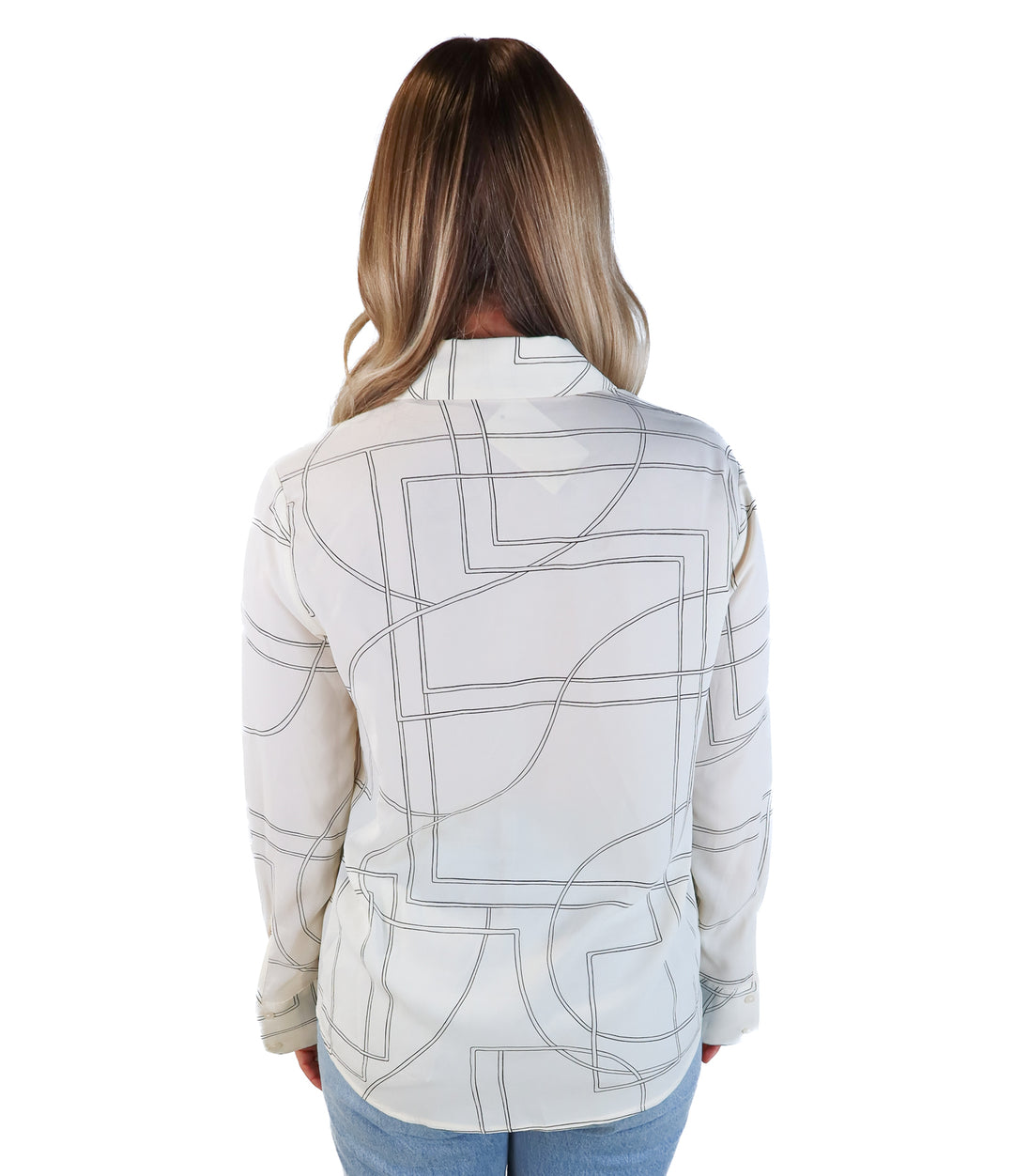 Mng white/black abstract print button up (4)