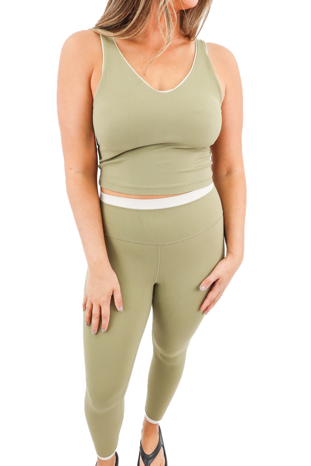 athleta green active set (L; retail $138)
