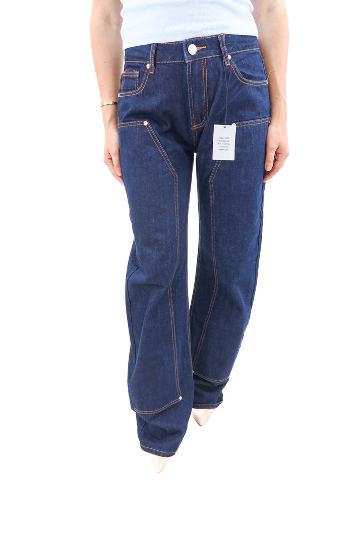superdown dark wash barrel jeans nwt (s; retail $62)