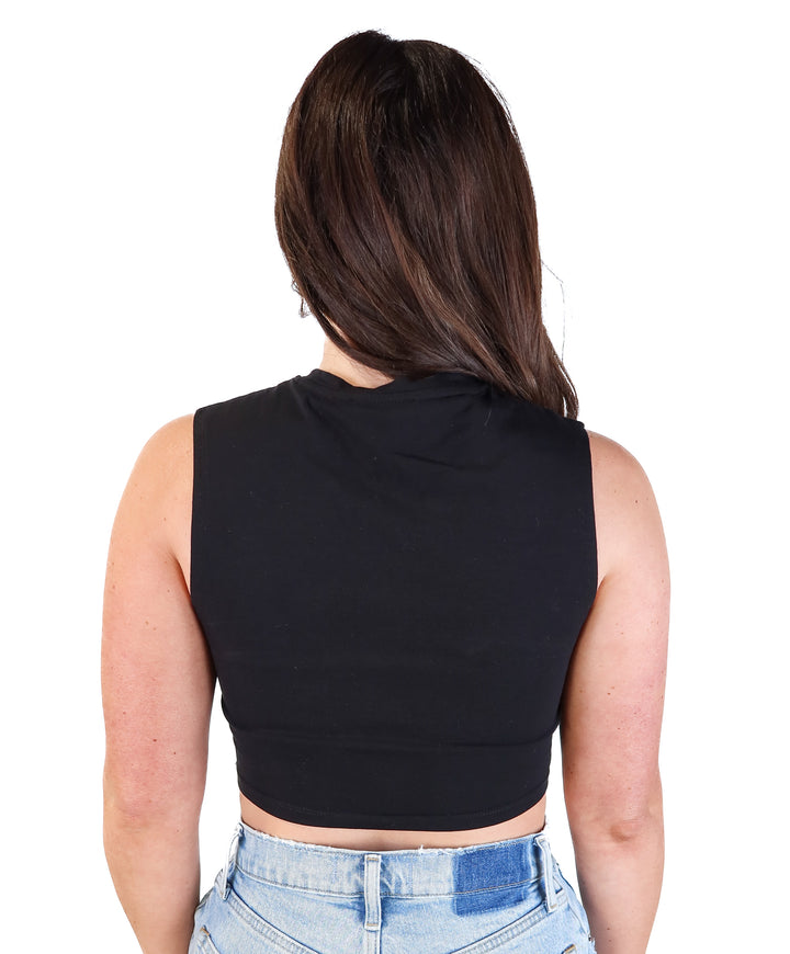 Zara black crop muscle tank (m; retail $39.99)