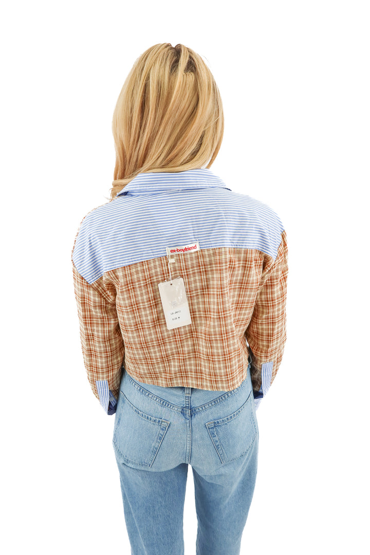 ex-boyfriend colorblock flannel top NWT (m)