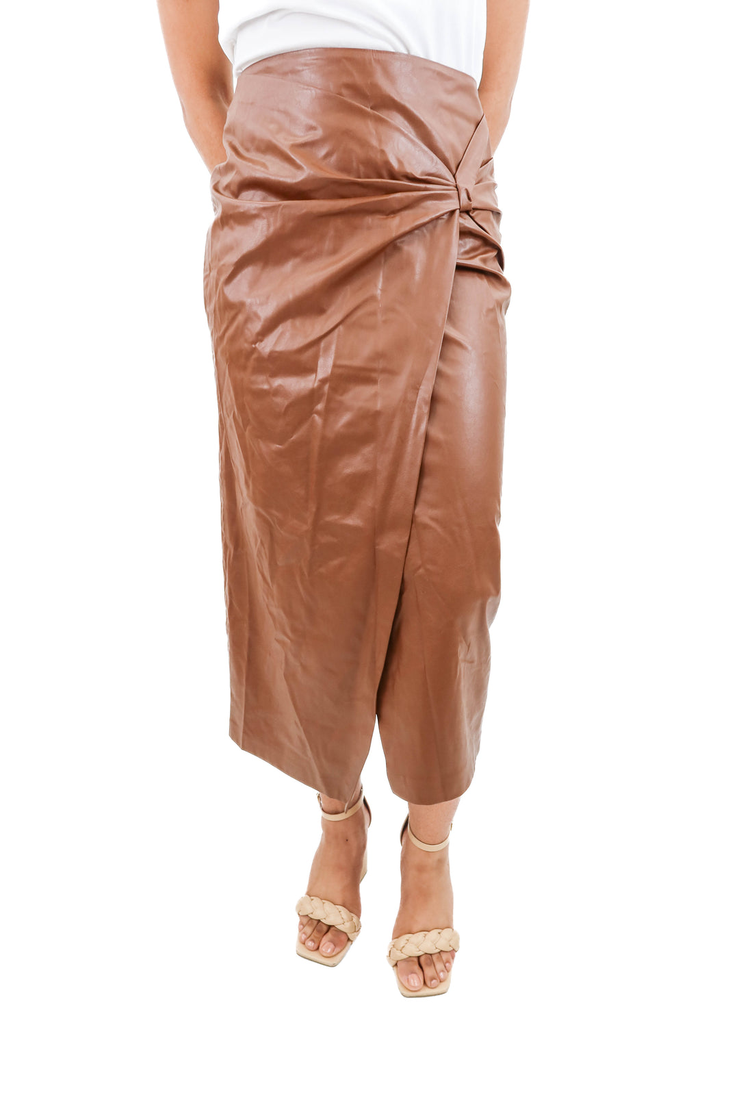 zara brown pencil skirt (s)