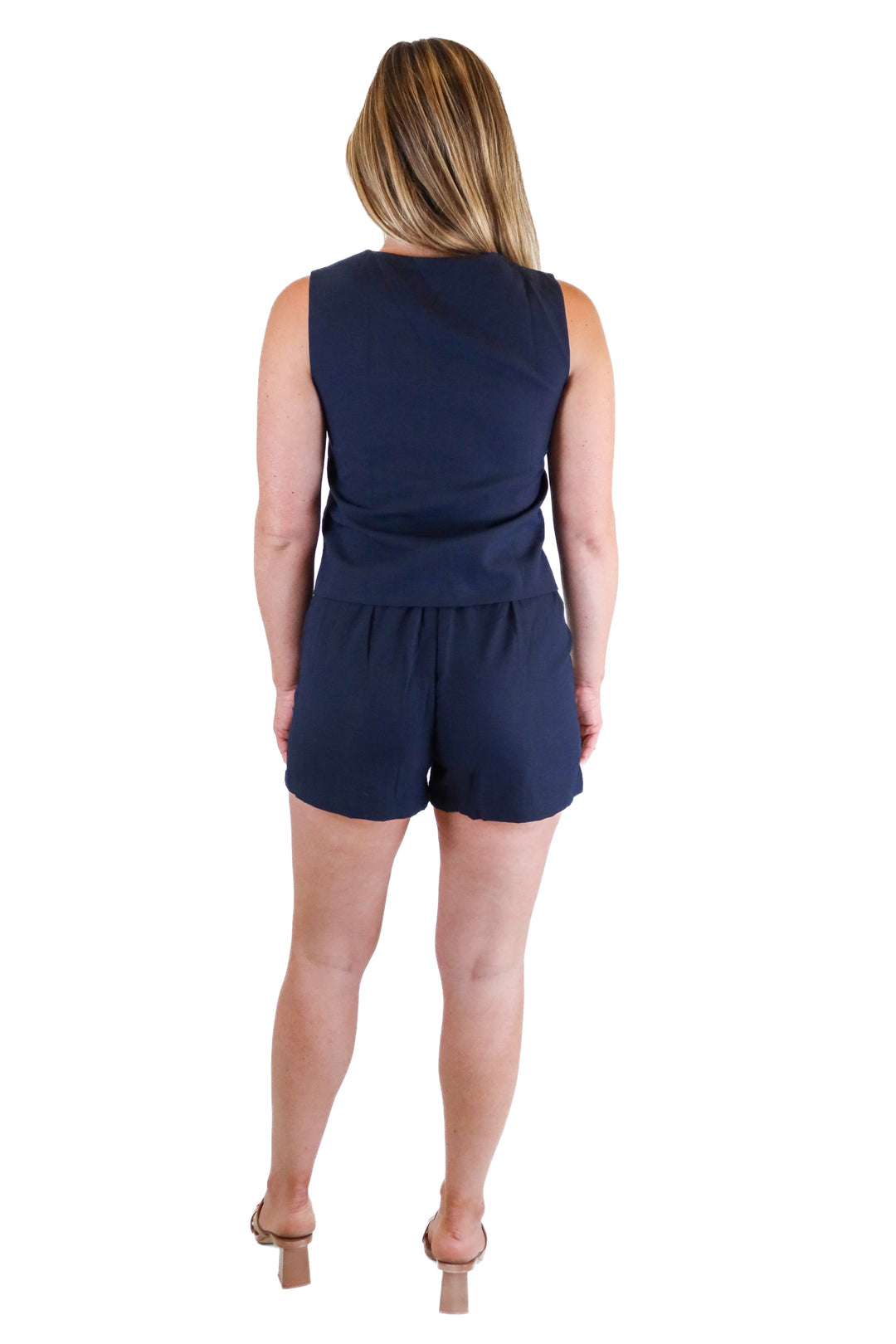 Pretty Garden Black Sleeveless Vest Top and Shorts Set (XS)