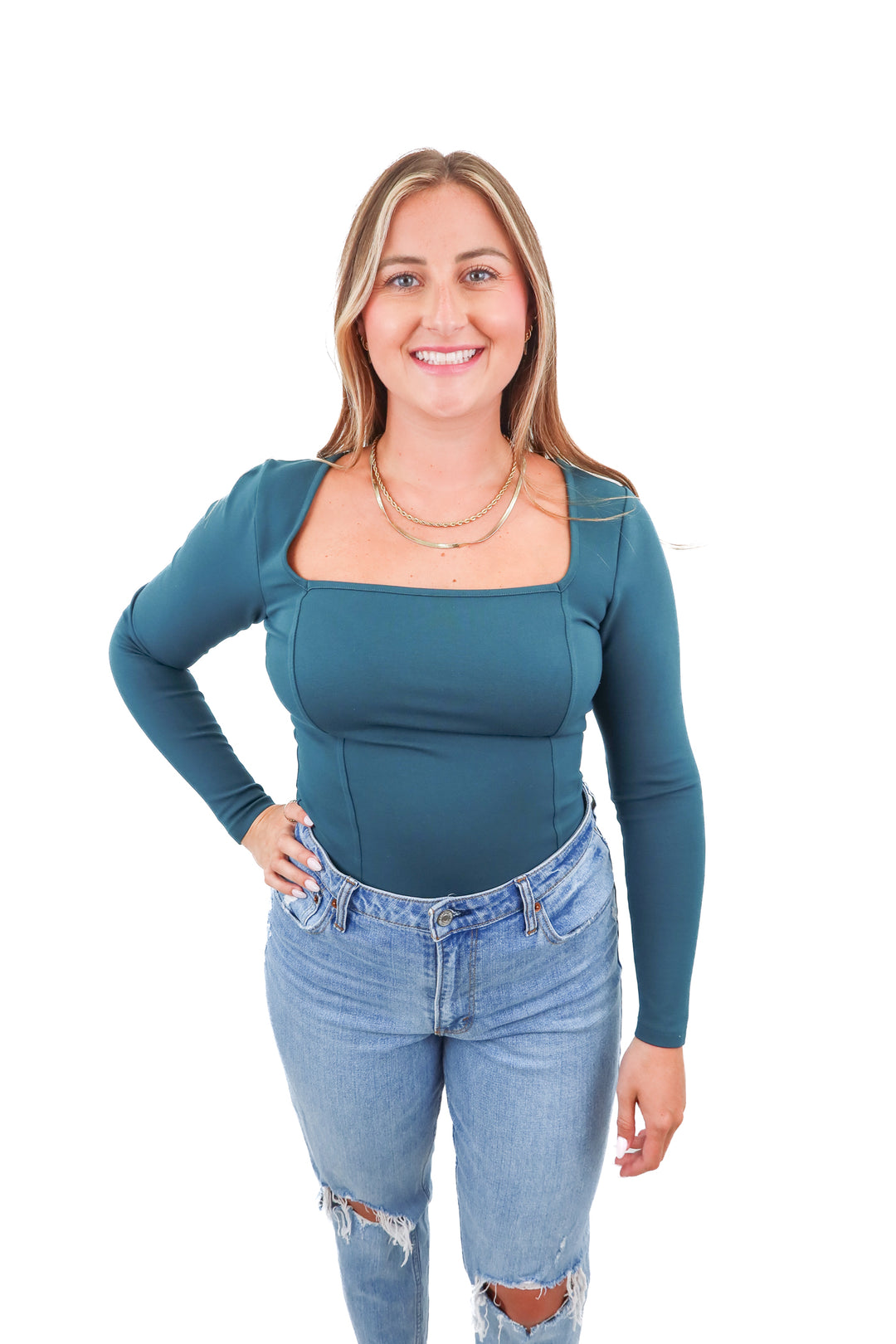 abercrombie & fitch green corset bodysuit (L)