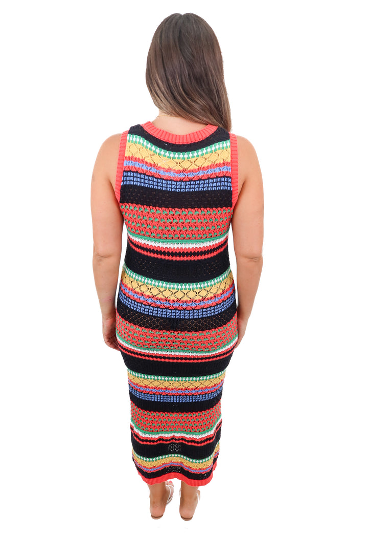petal + pup sleeveless crochet dress (L)