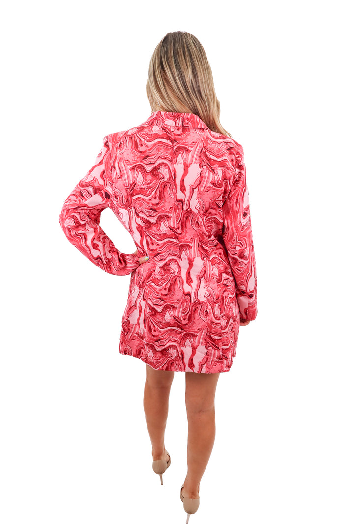 buddy love pink marble blazer dress (L)