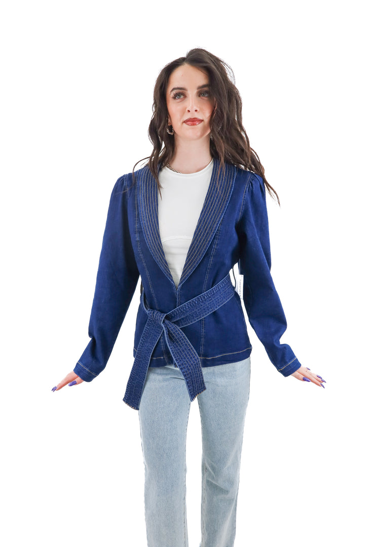 venus denim blazer nwt (s)