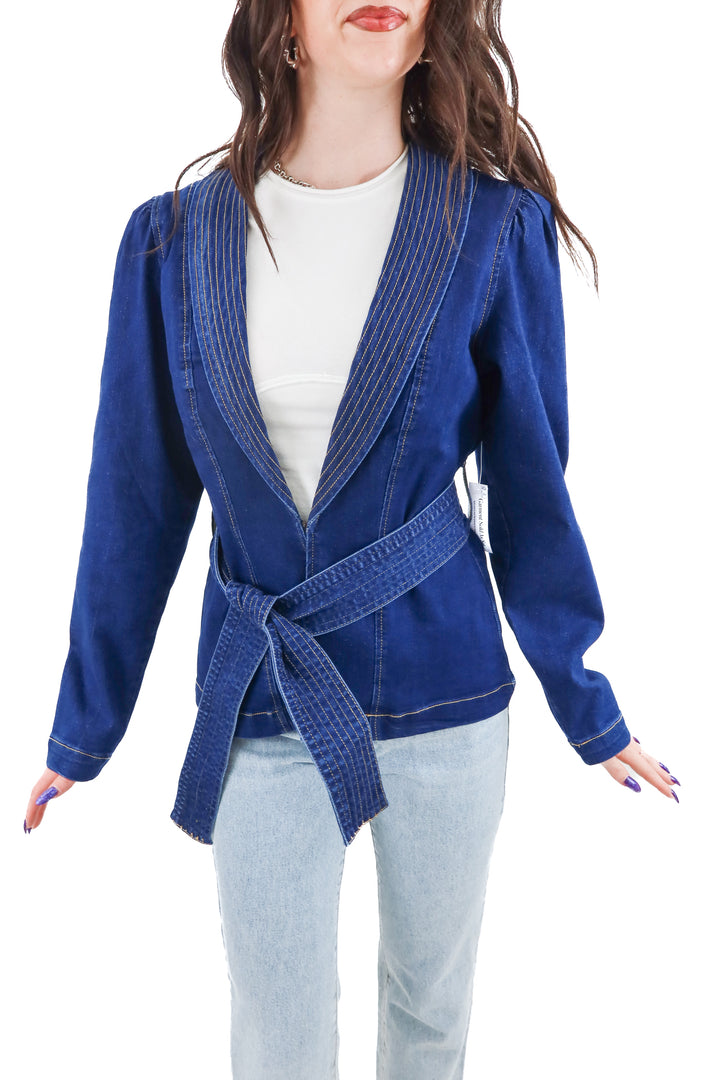 venus denim blazer nwt (s)