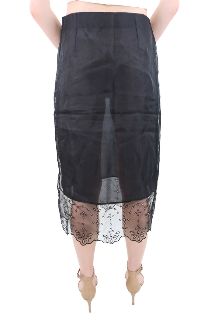 h&m black sheer midi skirt (6)