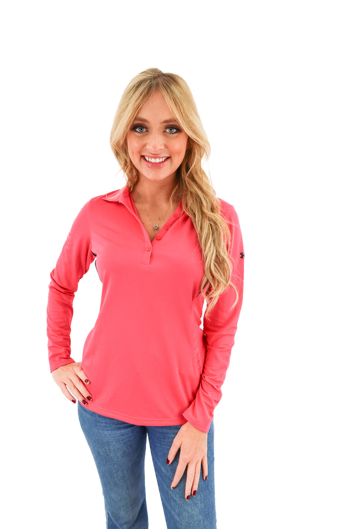 under armour pink gold quarter zip NWT (s/m; retail $65)