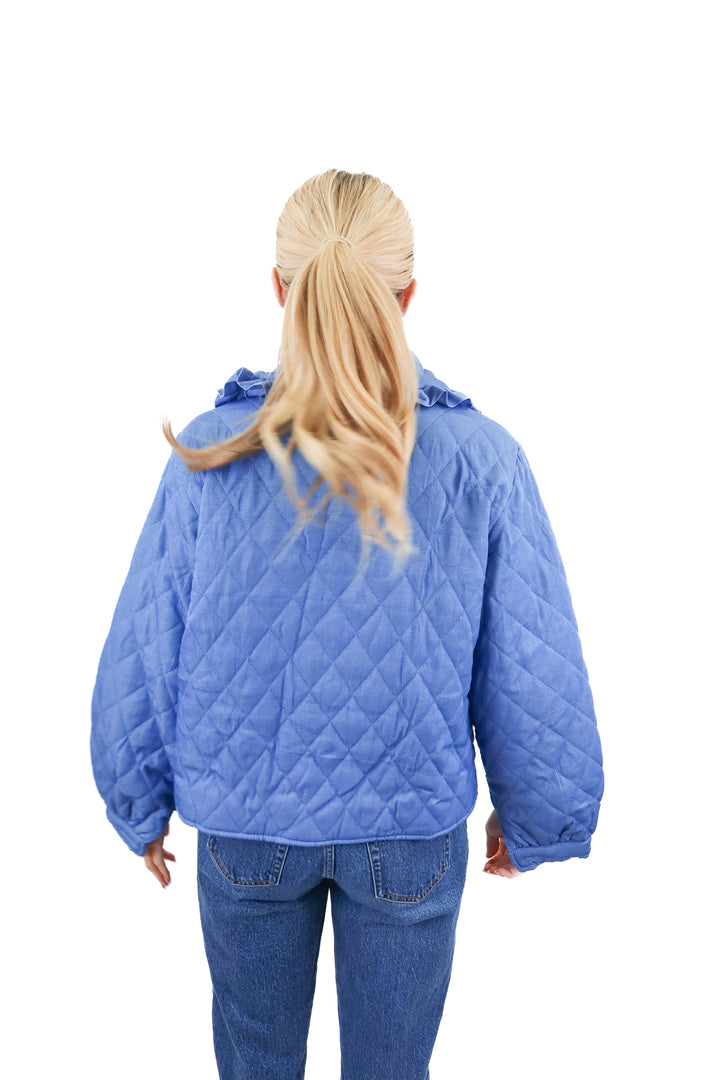 vimida blue quilted jacket NWT (s)