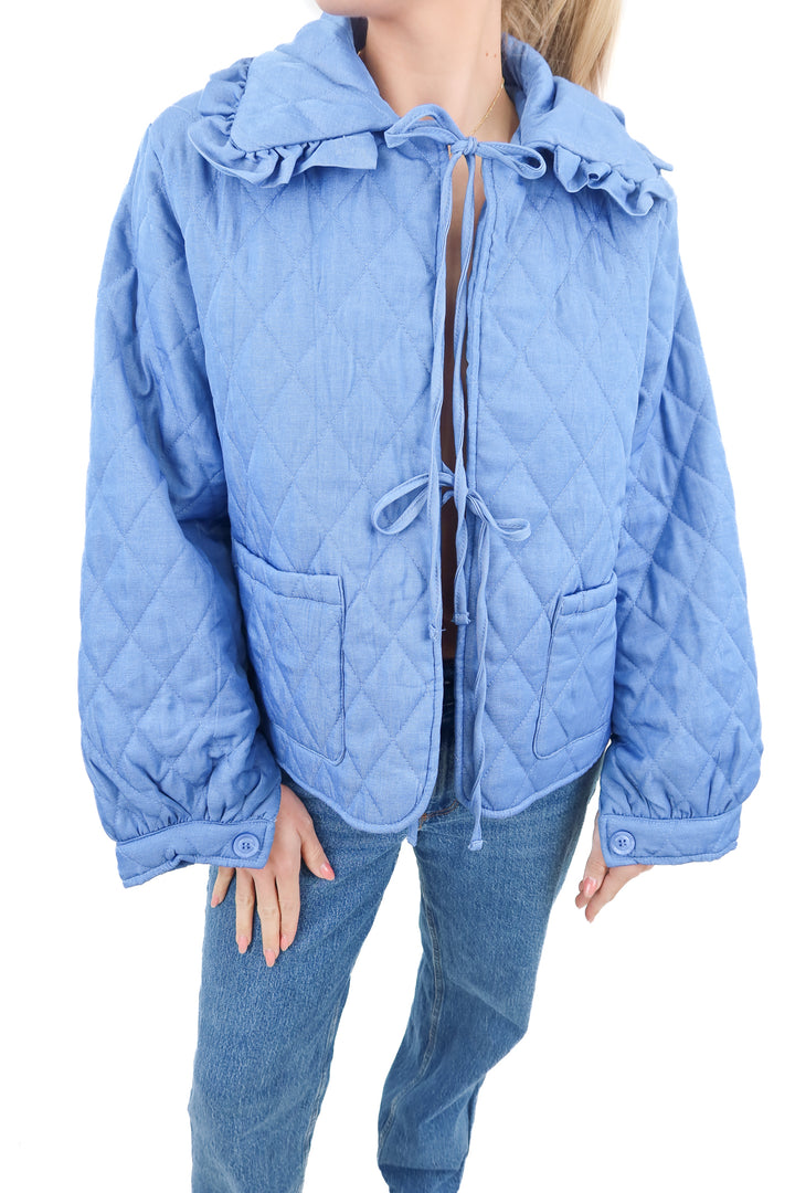 vimida blue quilted jacket NWT (s)