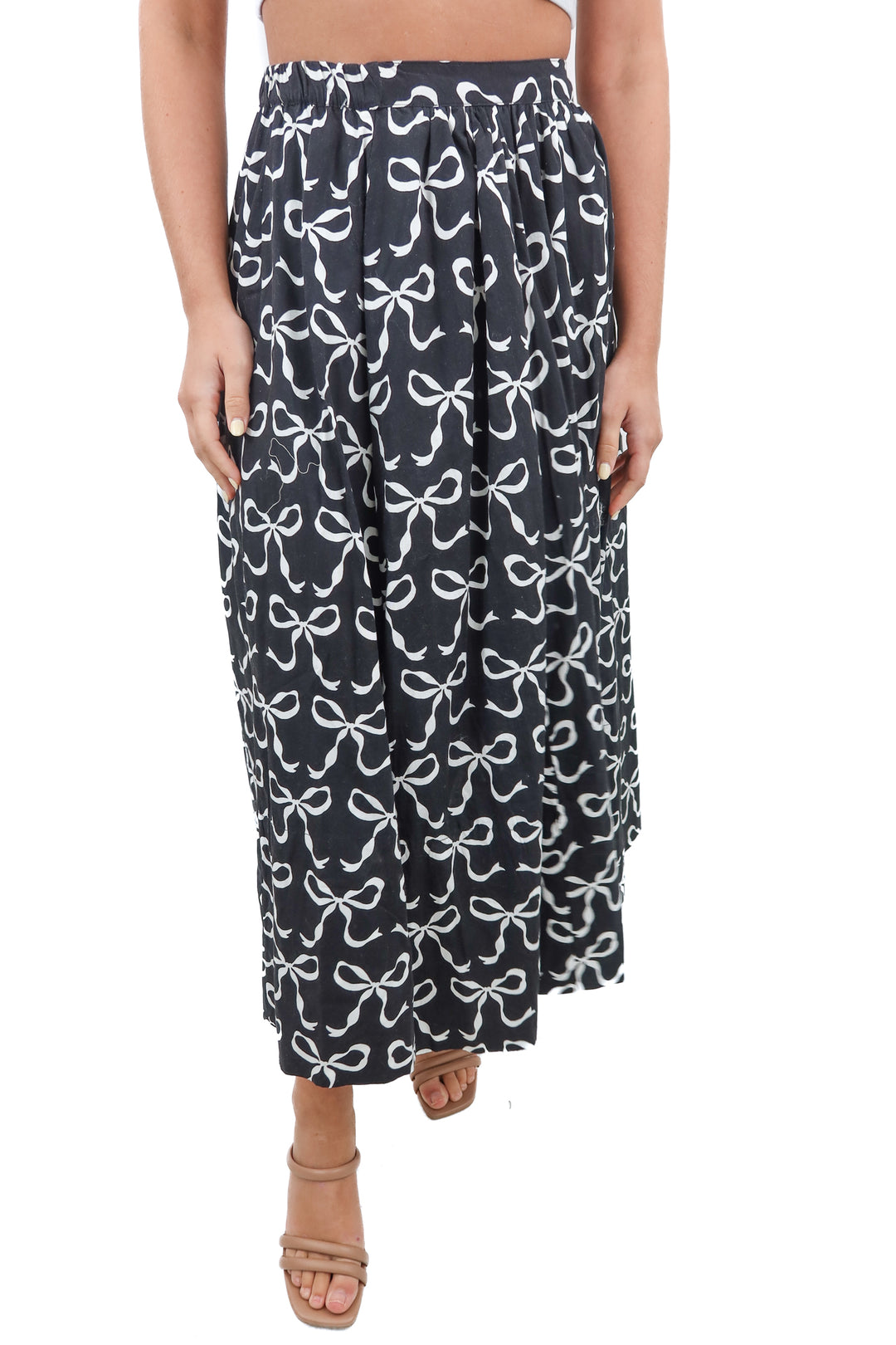 anthropolgie black bow maxi skirt NWT (xsp; retail $148)