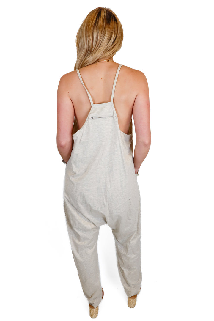 automet tan heather jumpsuit (s)