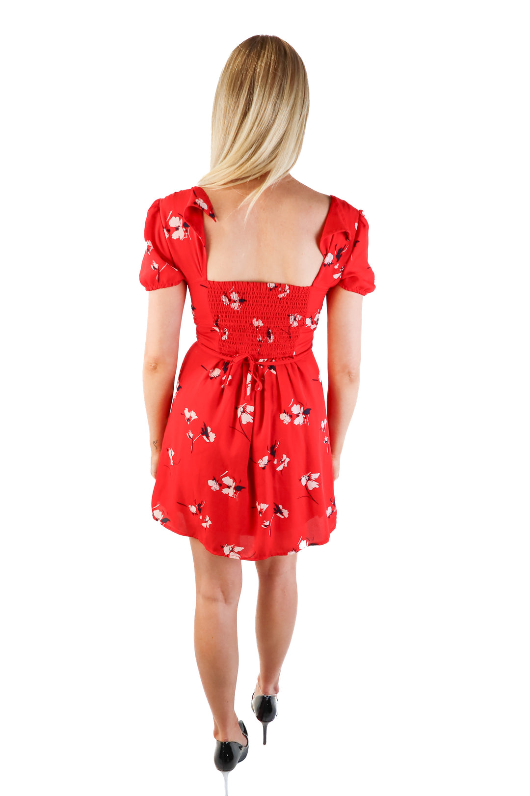Abercrombie & Fitch red floral mini dress (xs; retail $80)