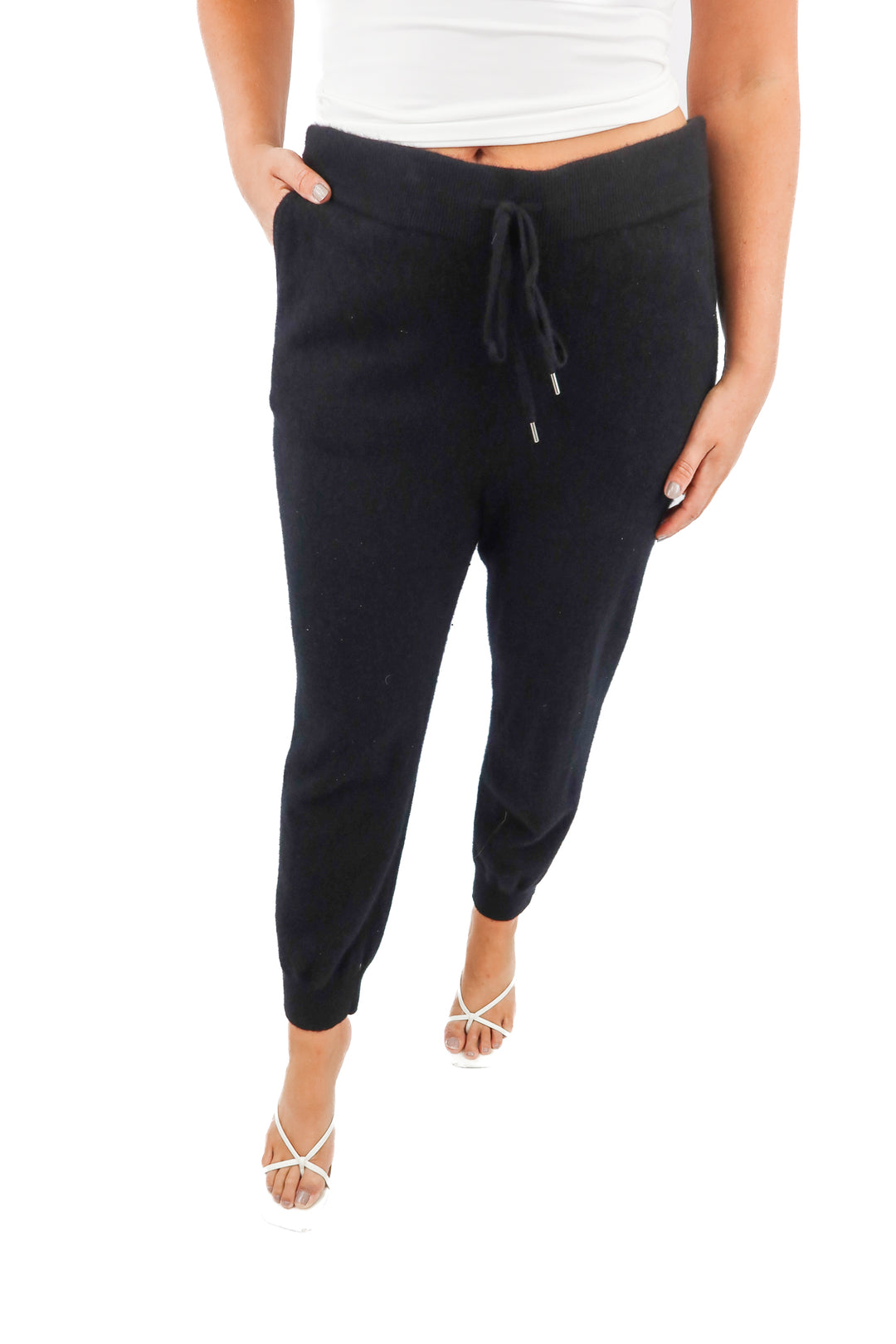 quince black cashmere jogger pants (XL; RETAIL $119)