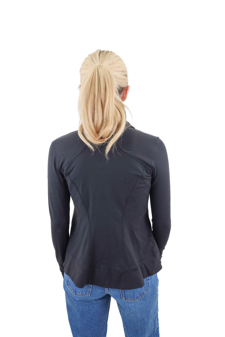 calia black zip up jacket (xs; retail $108)