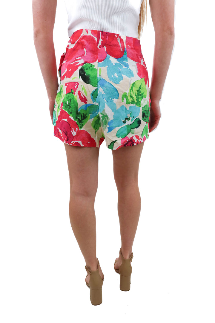 zara bright floral mini skirt (s)