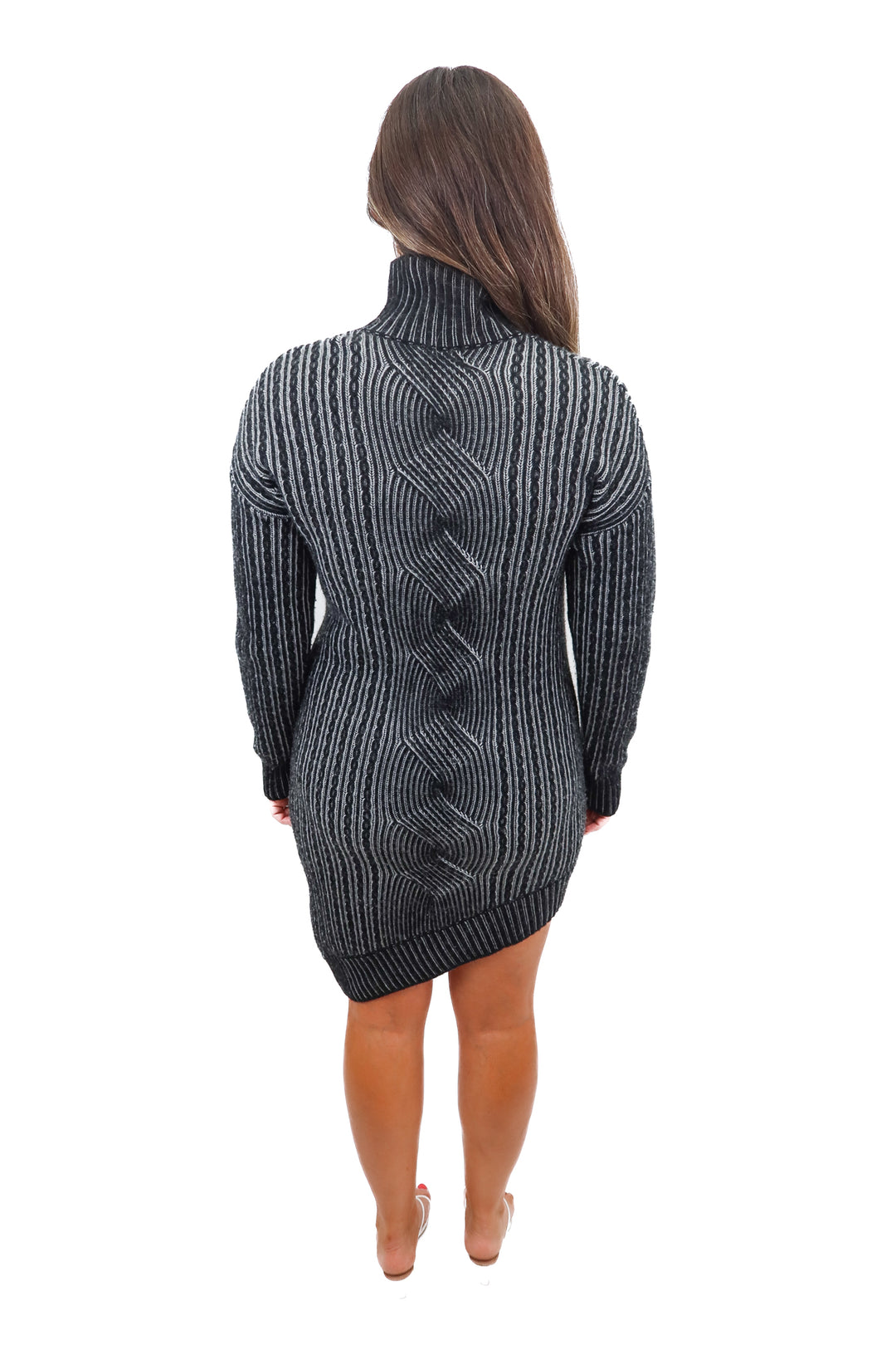 naadam thick knit sweater dress (L)