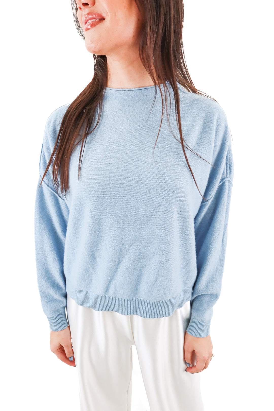 pilcro blue cashmere sweater (s; retail $98)
