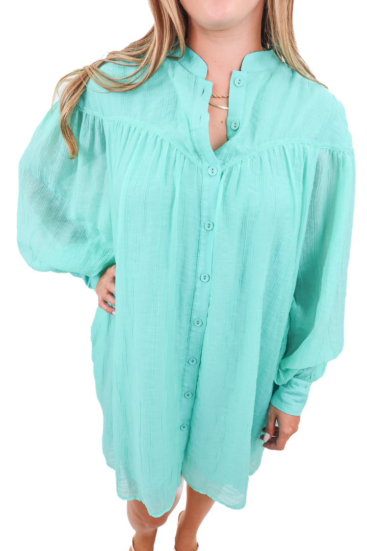 mink pink teal dress (L)