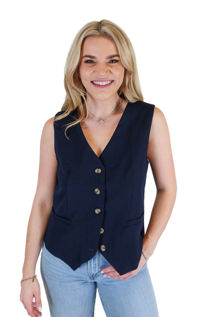 Pretty Garden Black Vest NWT (S)