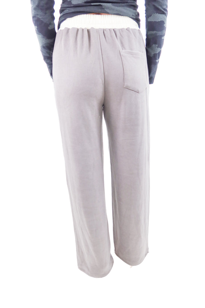 gold hinge grey sweatpants with white trim (s)