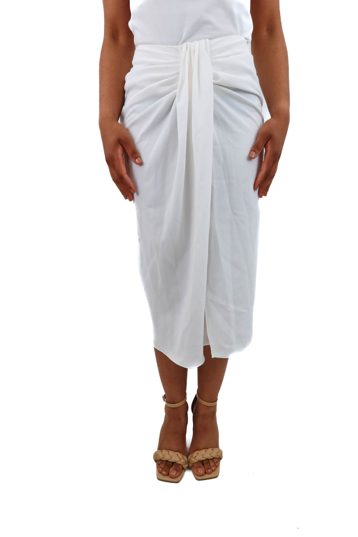 zara white ruched midi skirt NWT (xs)