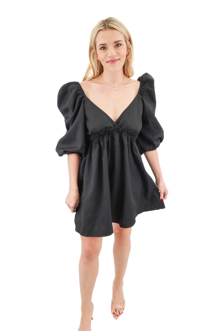 in the style black puff sleeve dress (8)