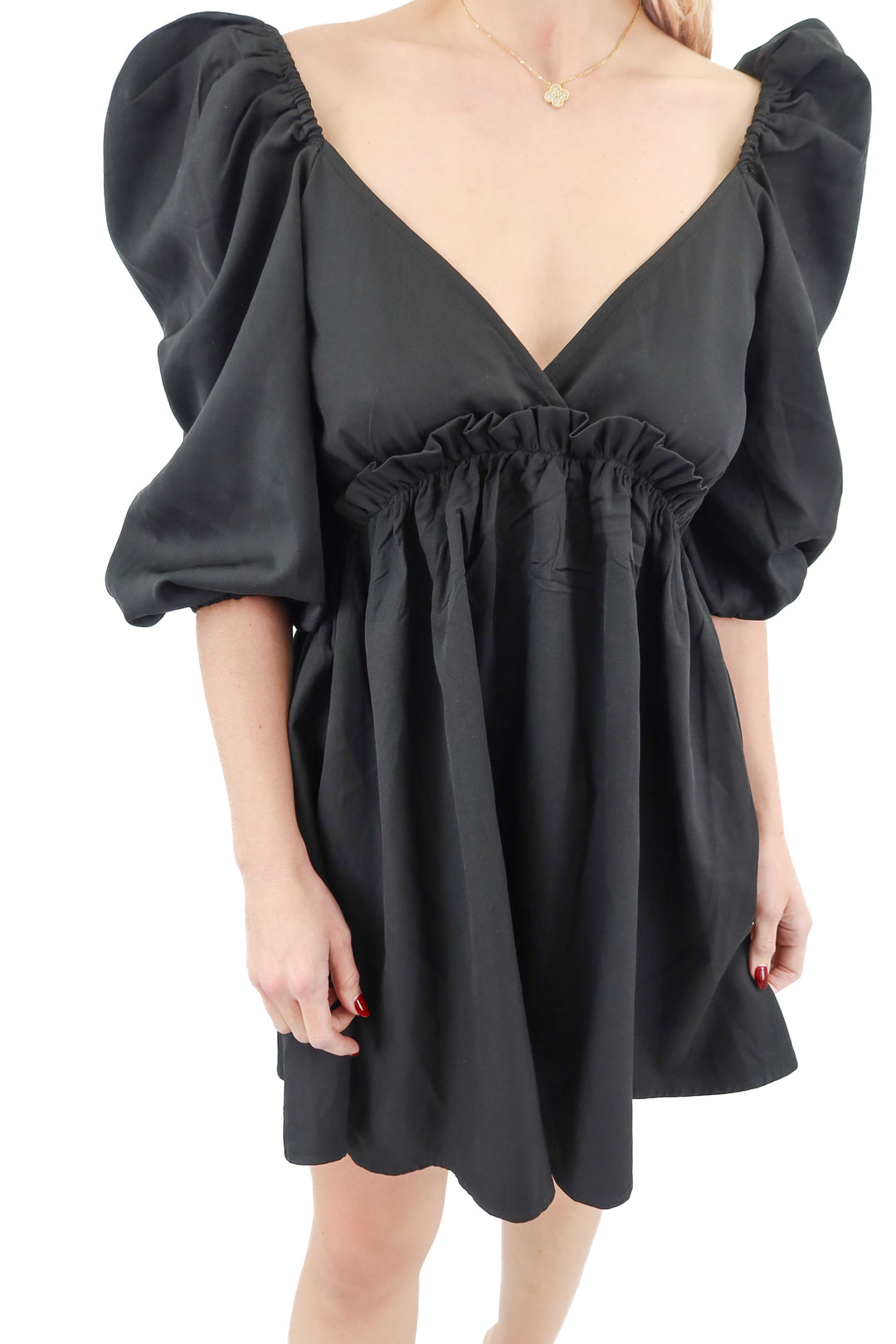 in the style black puff sleeve dress (8)