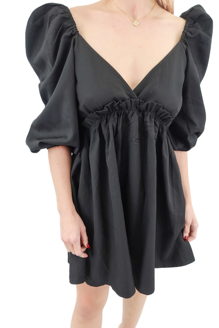 in the style black puff sleeve dress (8)