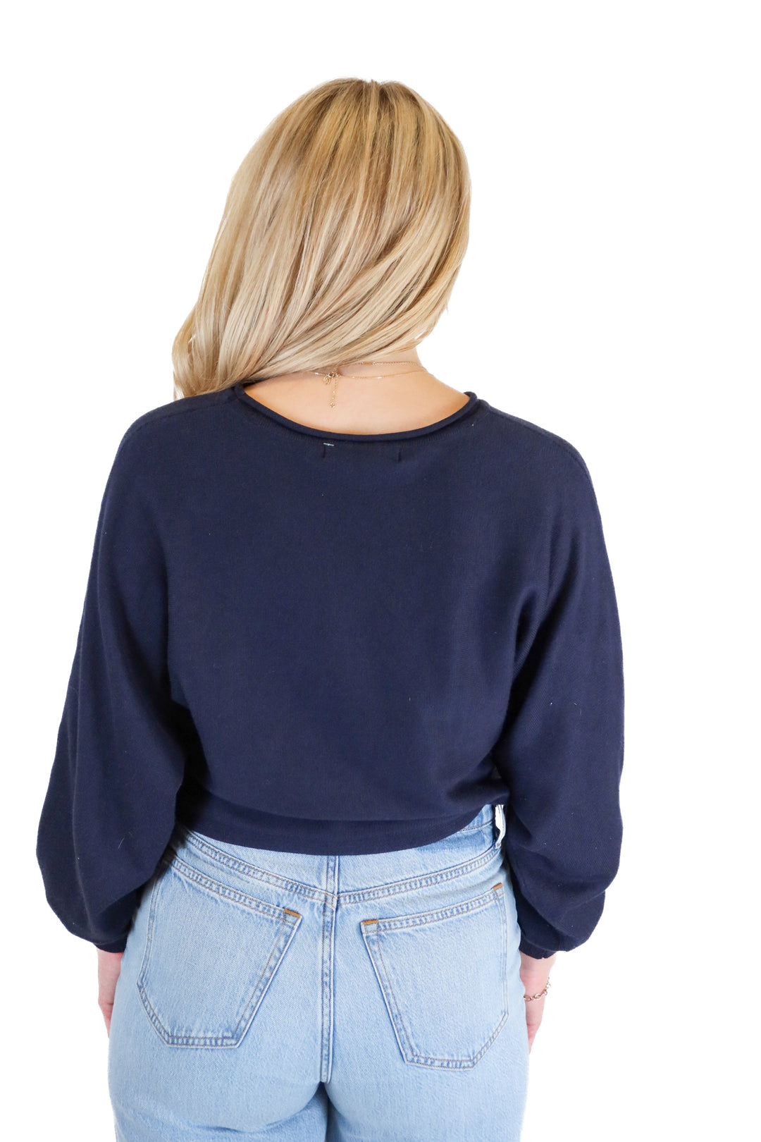 Zesica navy blue long sleeve top (S)