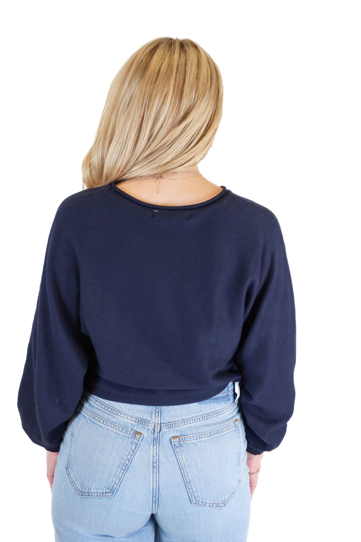 Zesica navy blue long sleeve top (S)