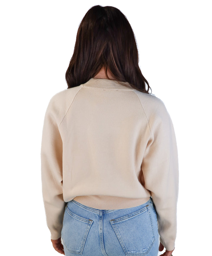 Vici tan Mockneck sweater (s; retails for $58)