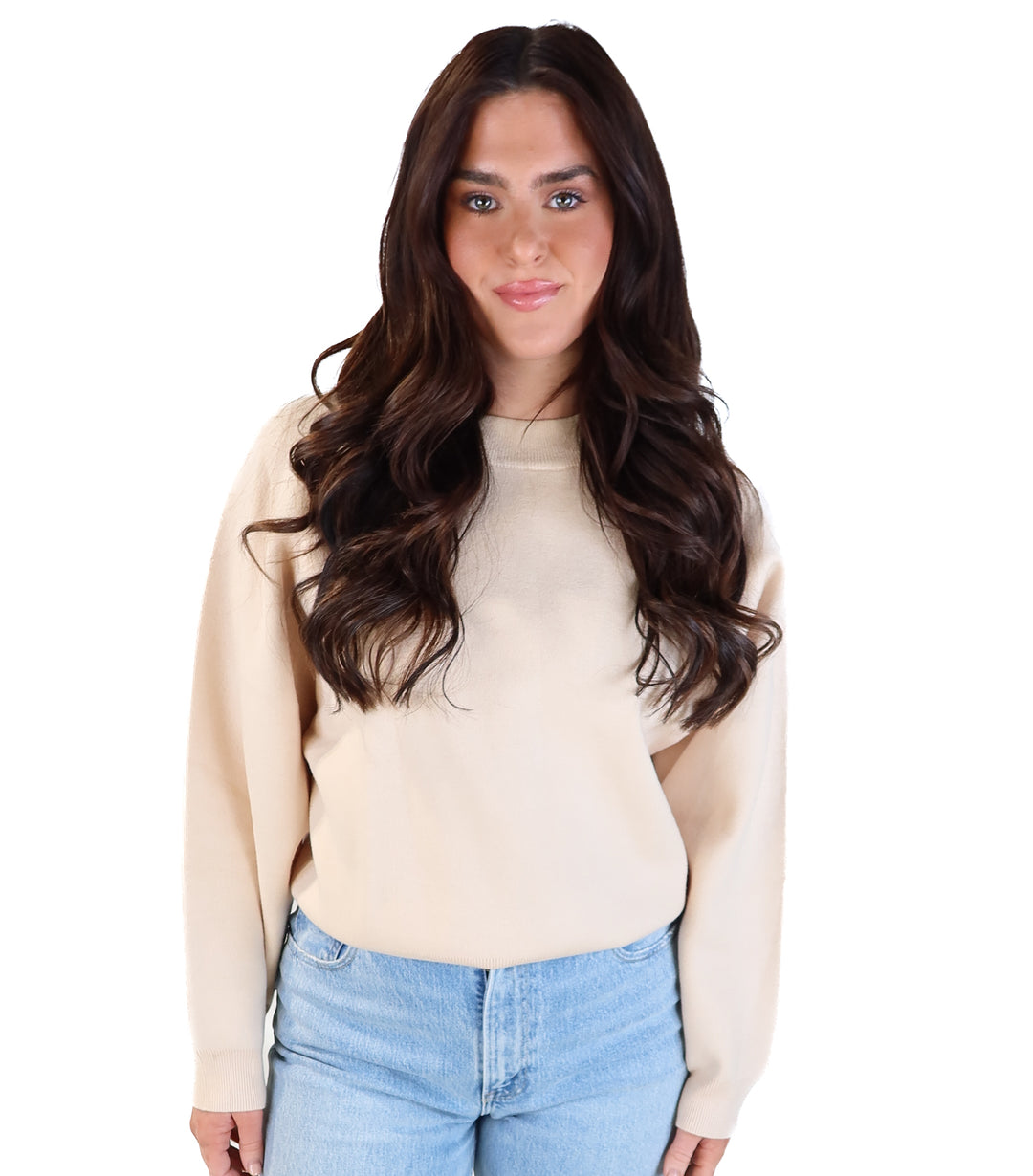 Vici tan Mockneck sweater (s; retails for $58)