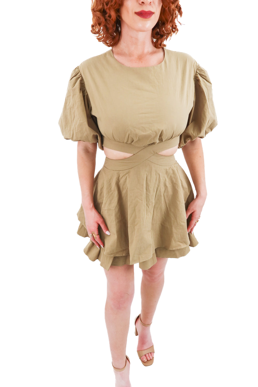 lucca green cutout dress (s; retail $60)