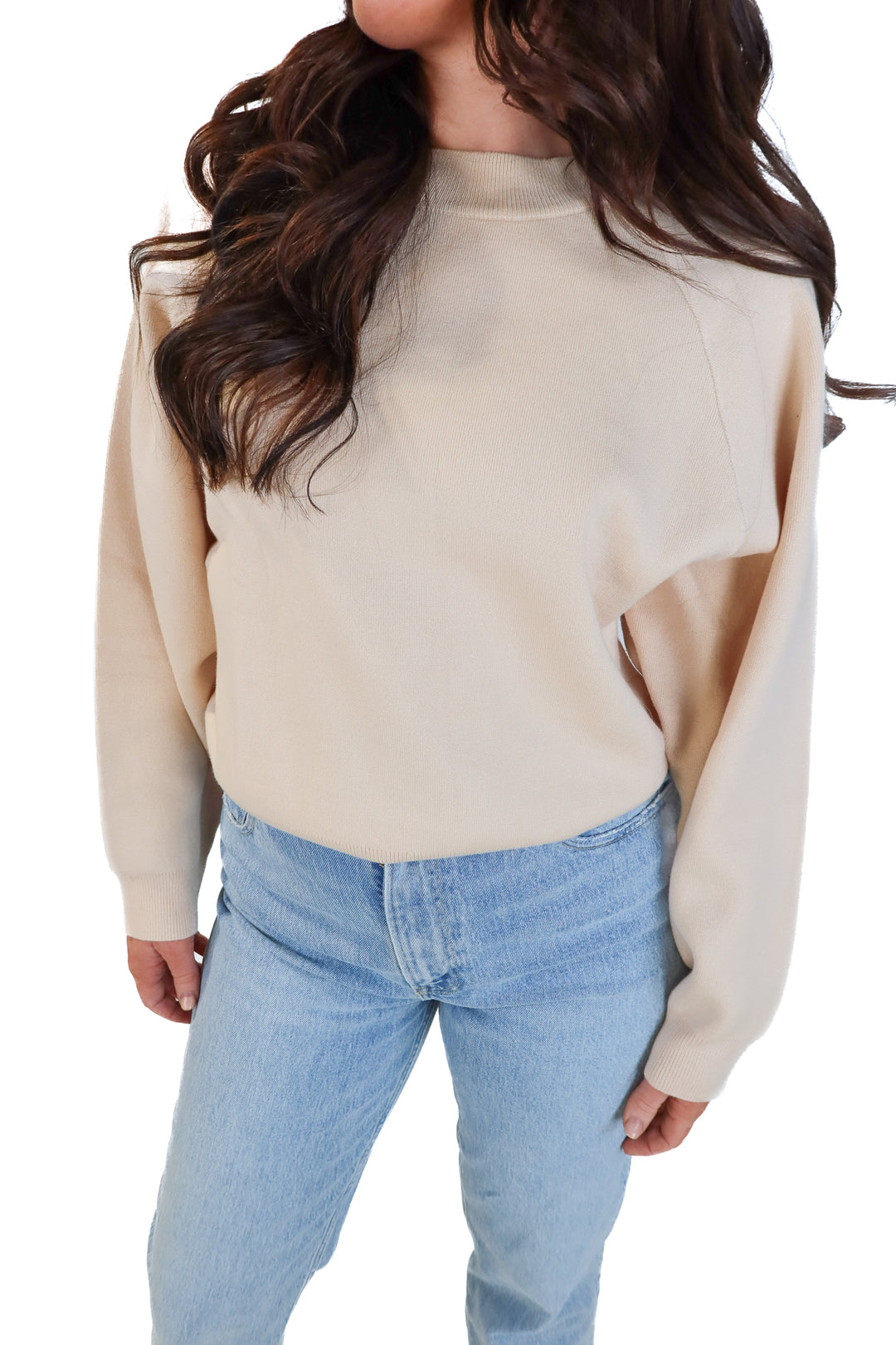 Vici tan Mockneck sweater (s; retails for $58)