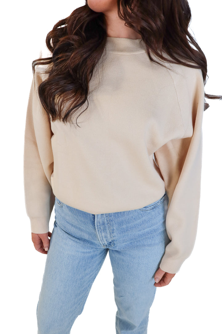 Vici tan Mockneck sweater (s; retails for $58)