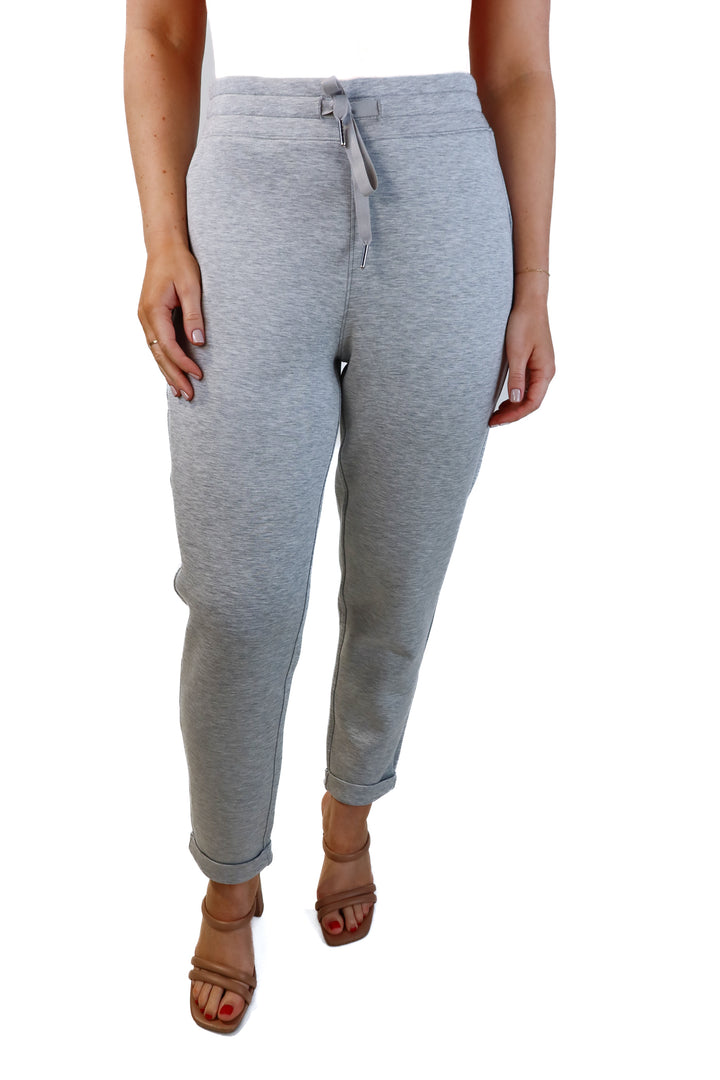 Spanx light heathered grey joggers (m; retails for $110)