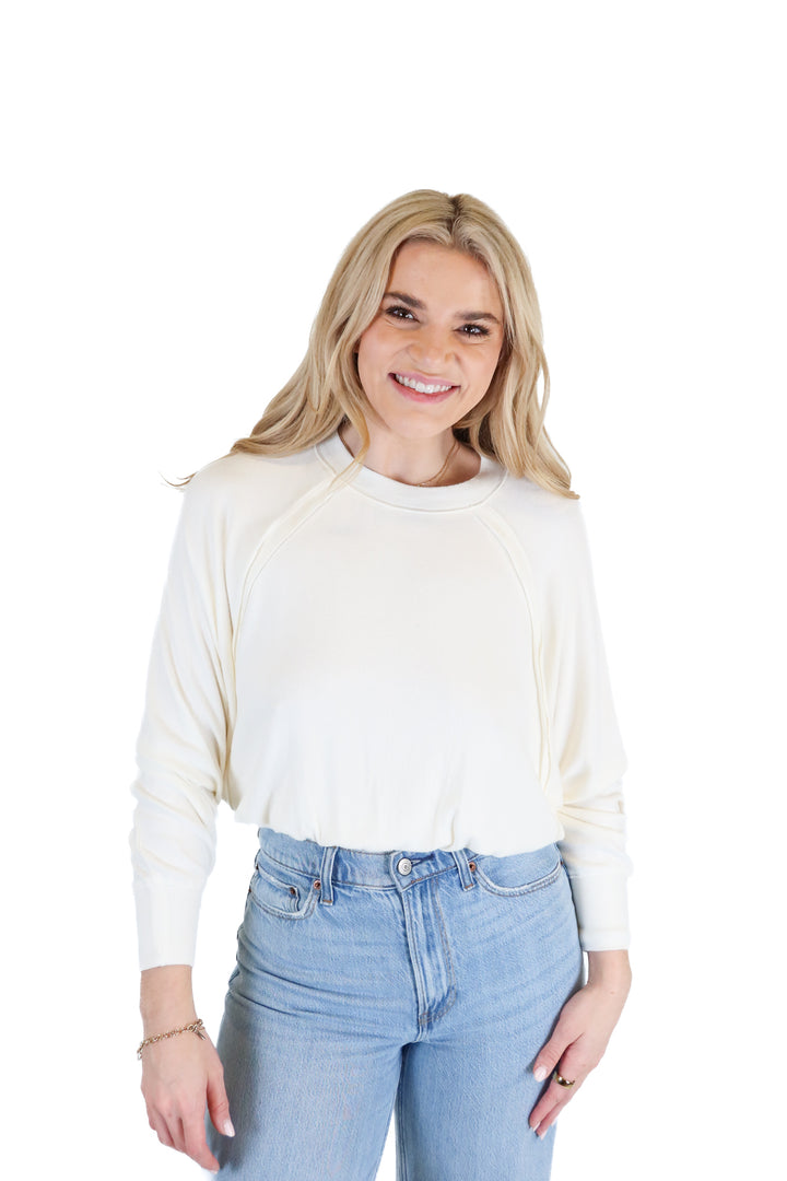 Cotton Candy LA off white long sleeve top (S)