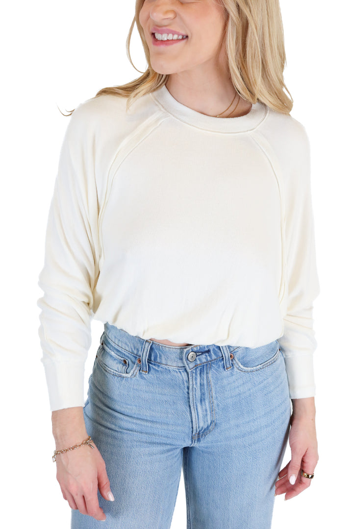 Cotton Candy LA off white long sleeve top (S)
